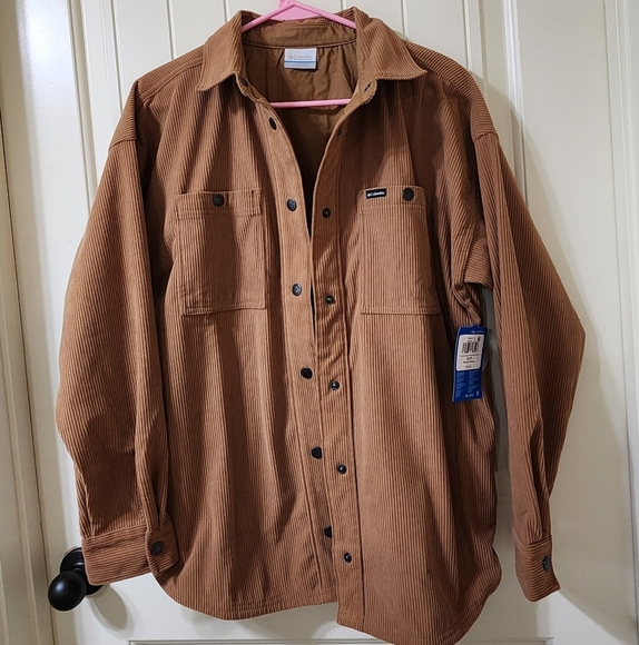 Columbia Women's Blue Point Creek Corduroy Shirt Jacket, Camel Brown, Small - Picture 8 of 11